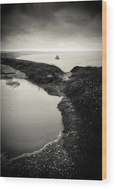 Cornwall Wood Print featuring the photograph Tintagel Coas by Dorit Fuhg