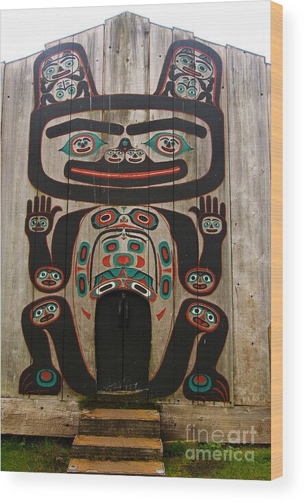 People Wood Print featuring the photograph Tlingit Clan House by Ron Sanford