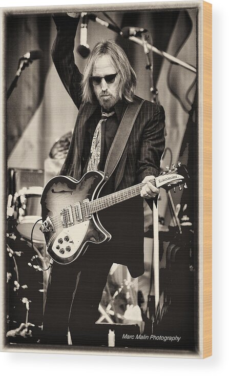Tom Petty Wood Print featuring the photograph Tom Petty by Marc Malin