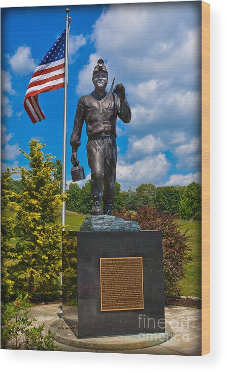 Coal Wood Print featuring the photograph Tribute To Anthracite Coal Miners by Gary Keesler