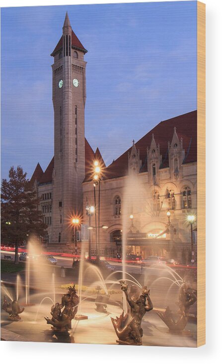 St. Louis Wood Print featuring the photograph Union Station in Twilight by Scott Rackers