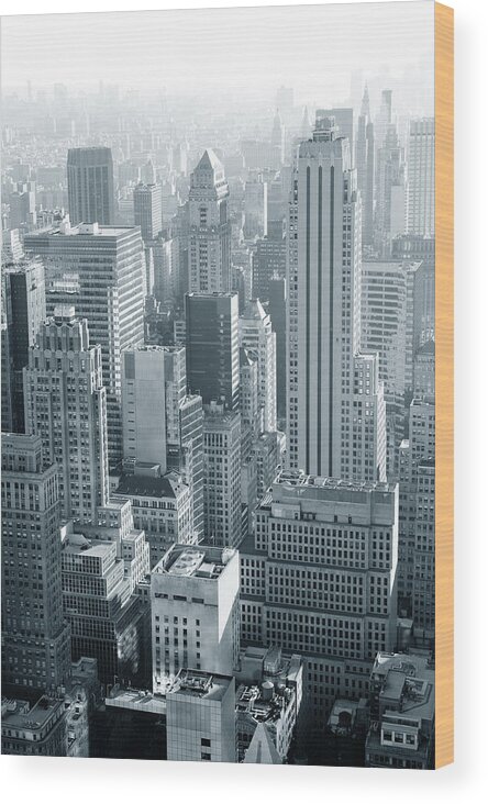 New York Wood Print featuring the photograph Urban architecture by Songquan Deng