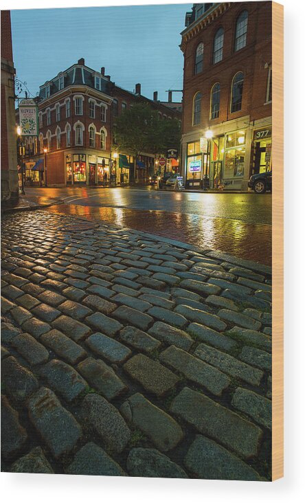 Old Town Wood Print featuring the photograph Usa, Maine, Portland, Fore Street At by Tetra Images