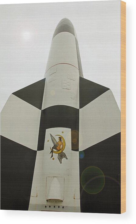 V-2 Rocket Wood Print featuring the photograph V-2 rocket missile, Peenemunde Museum by Science Photo Library