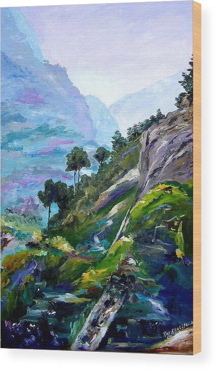 Valleys Wood Print featuring the painting Valley of Saints by Ray Khalife