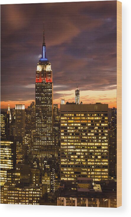Empire State Building Wood Print featuring the photograph View From 30 Rock 2 by Frank Mari