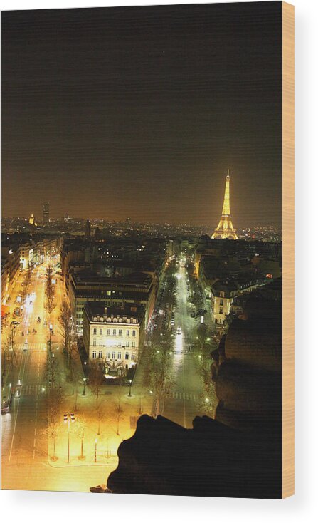 Paris Wood Print featuring the photograph View from Arc de Triomphe - Paris France - 011311 by DC Photographer