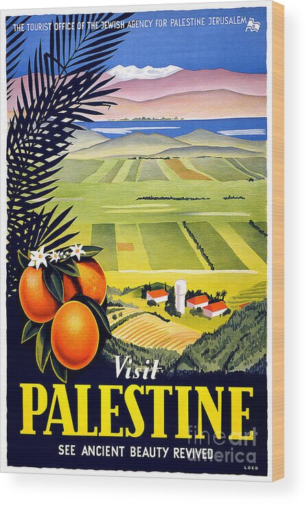 Vintage Wood Print featuring the photograph Vintage Visit Palestine by Action