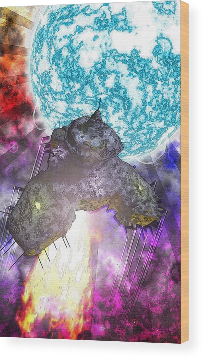 Space Wood Print featuring the digital art Voyage by Matthew Lindley
