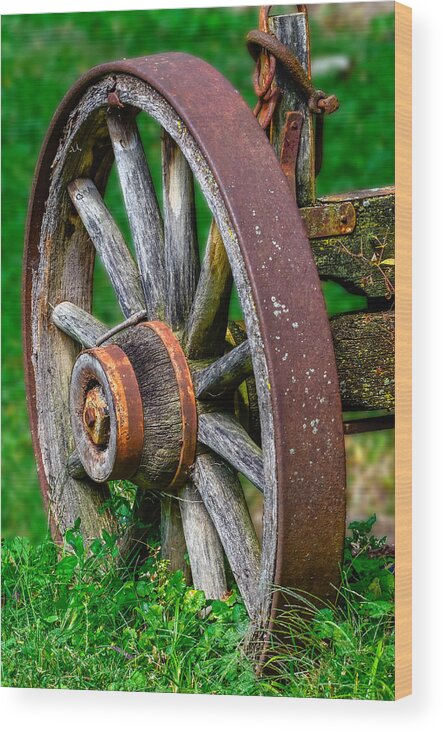 Abandoned Wood Print featuring the photograph Wagon Wheel by Brian Stevens