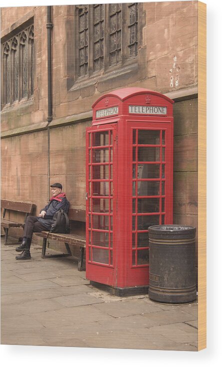 Telephone Booth Wood Print featuring the photograph Waiting on a Call by Mike McGlothlen