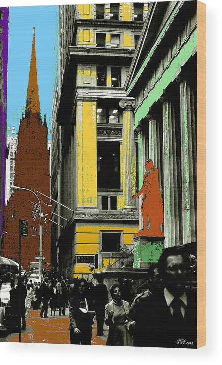 New+york Wood Print featuring the painting New York Pop Art 99 - Color Illustration by Peter Potter