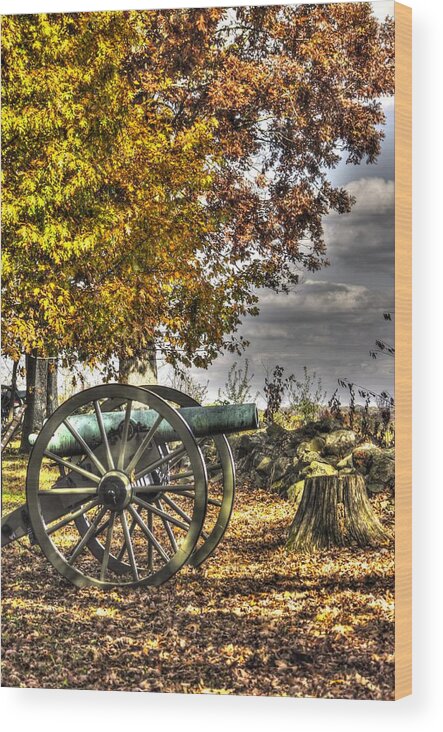Civil War Wood Print featuring the photograph War Thunder - AONV The Purcell Artillery McGraw's Battery-A1 West Confederate Ave Gettysburg by Michael Mazaika