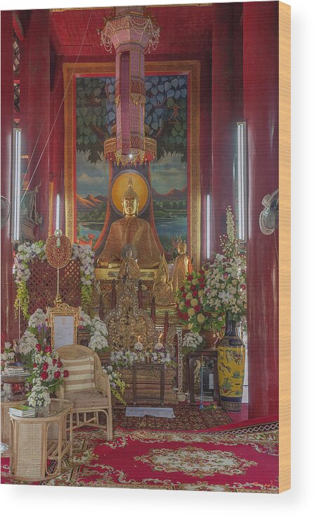 Scenic Wood Print featuring the photograph Wat Chedi Liem Phra Wihan Buddha Image DTHCM0827 by Gerry Gantt