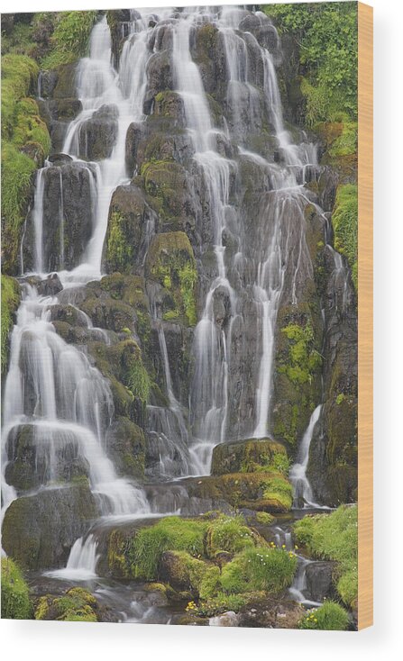 Flpa Wood Print featuring the photograph Waterfall On Isle Of Skye Scotland by Bill Coster