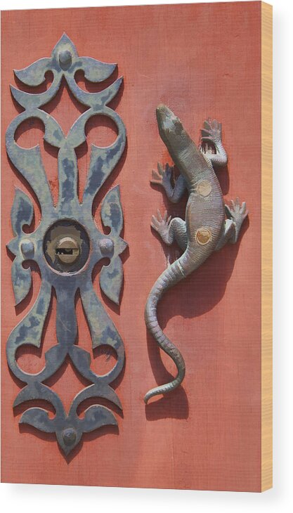 Artistic Wood Print featuring the photograph Weathered Brass Door Handle of Medieval Europe by David Letts