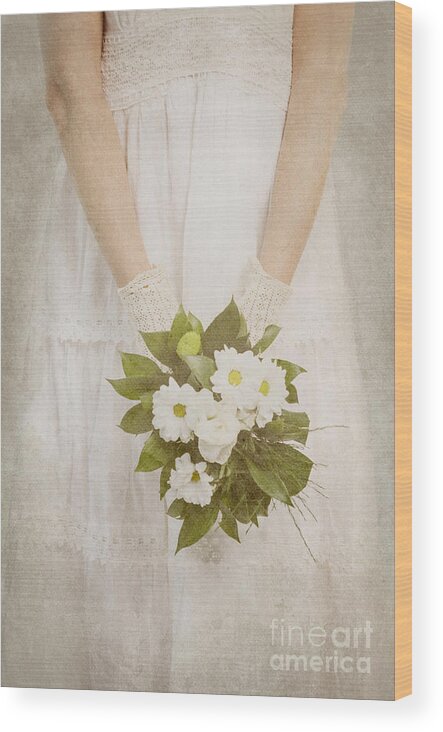 Wedding Wood Print featuring the photograph Wedding Bouquet by Jelena Jovanovic