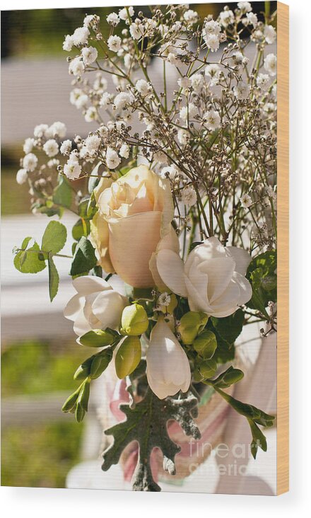 Wedding Wood Print featuring the photograph Wedding Posy by Rick Piper Photography