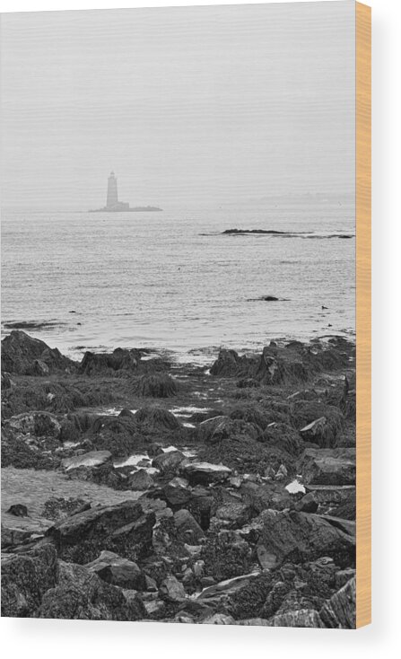 Fort Foster Wood Print featuring the photograph Whaleback Light House - Fort Foster - Maine by Steven Ralser