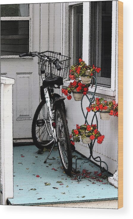 Bicycle Wood Print featuring the photograph Wheels and Flowers by Jackson Pearson
