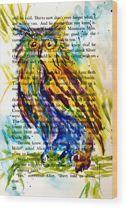 Owl Wood Print featuring the painting Who Is That by Beverley Harper Tinsley