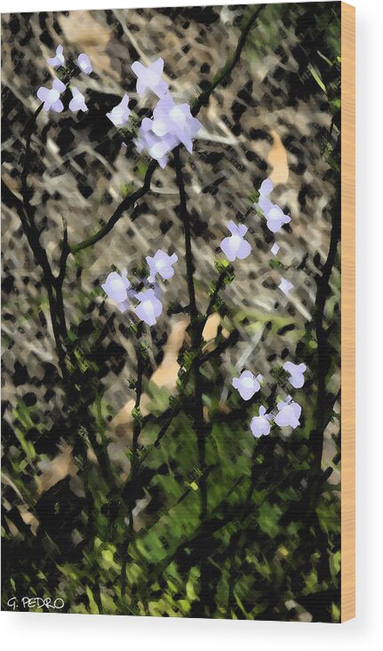 Spring Wood Print featuring the painting Wild Lavender Flowers by George Pedro