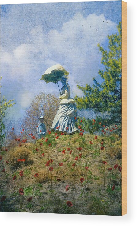 Monet Wood Print featuring the photograph Woman with Parasol by John Rivera