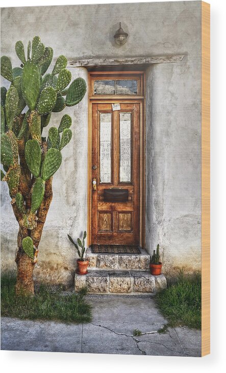 Ken Smith Photography Wood Print featuring the photograph Wood Door In Tuscon by Ken Smith