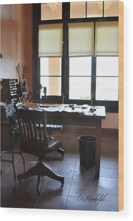 Telegraph Office Wood Print featuring the photograph Words Along the Wire by Cheri Randolph