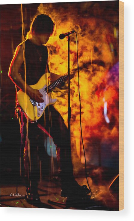 Music Wood Print featuring the photograph A Little Heat #1 by Christopher Holmes