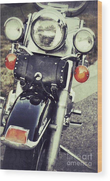 Motorcycle Wood Print featuring the photograph Bike #1 by Traci Cottingham