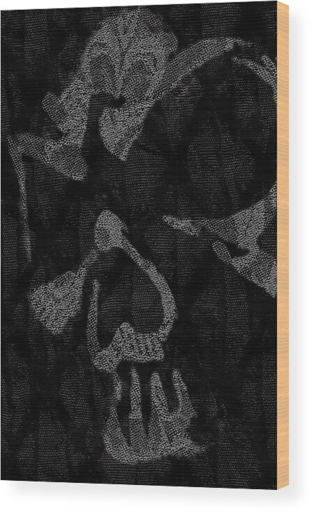 Skull Wood Print featuring the digital art Dark Skull by Roseanne Jones