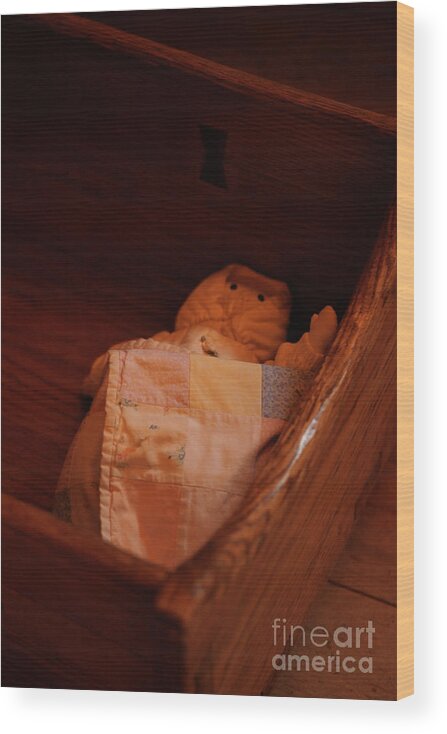 Wooden Cradle Wood Print featuring the photograph Rock-a-bye My Baby by Linda Shafer