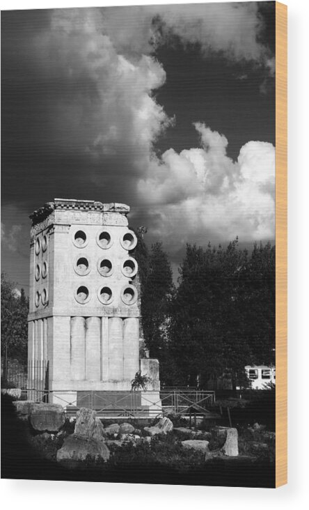 Tomb Wood Print featuring the photograph Italy, Rome - Tomb of Eurysaces the Baker by Fabrizio Troiani