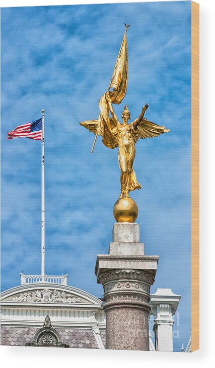 17th Street Nw Wood Print featuring the photograph Victory atop 1st Division Monument #1 by Jim Moore