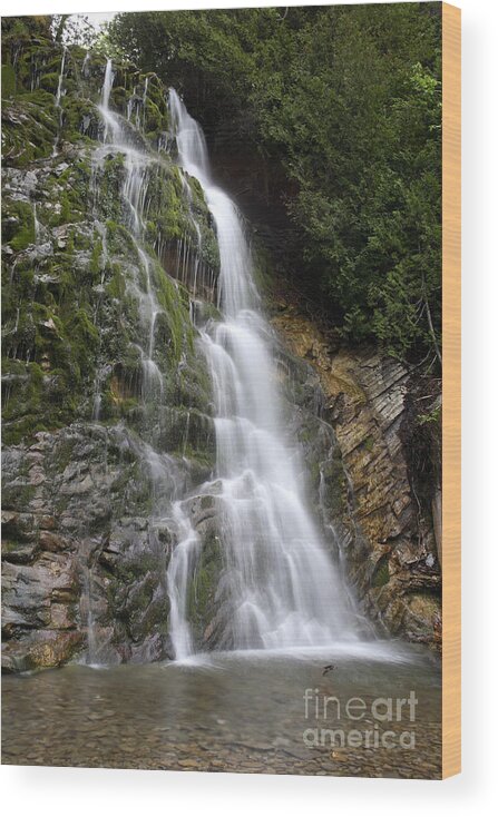 Waterfall Wood Print featuring the Waterfall, Quebec #1 by Ted Kinsman