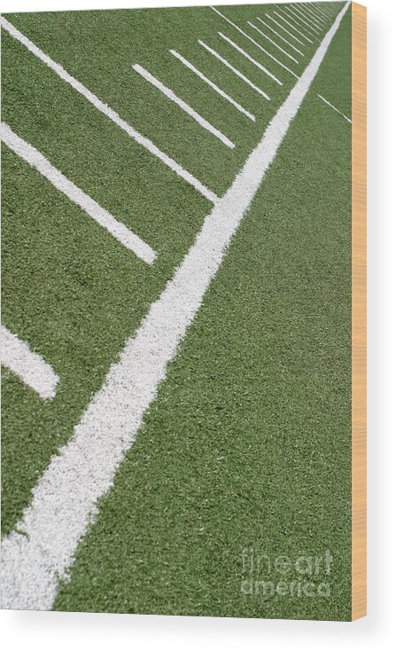 American Wood Print featuring the photograph Football Lines #3 by Henrik Lehnerer