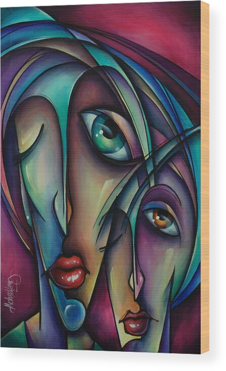 Figurative Wood Print featuring the painting Urban Expressions #4 by Michael Lang
