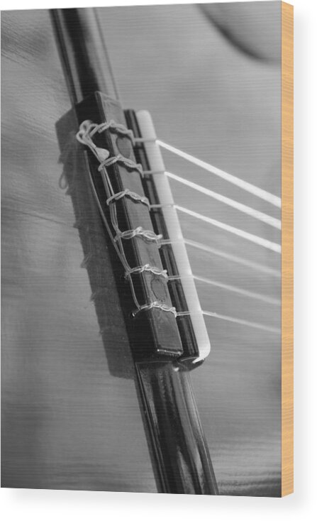 6 String Bw Wood Print featuring the photograph 6 String bw by Elizabeth Sullivan