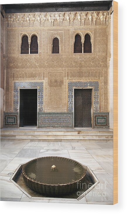 Alhambra Wood Print featuring the photograph Alhambra inner courtyard by Jane Rix