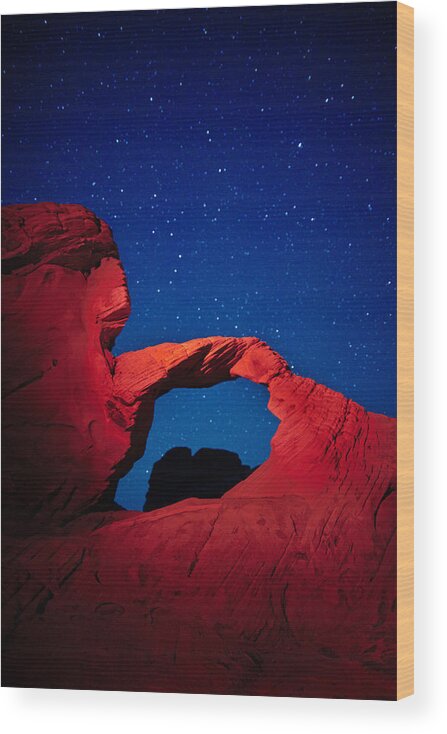 Arch Wood Print featuring the photograph Arch in Red and Blue by Rick Berk