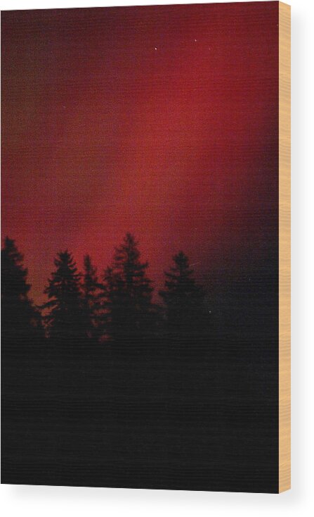 Night Wood Print featuring the photograph Aurora 02 by Brent L Ander
