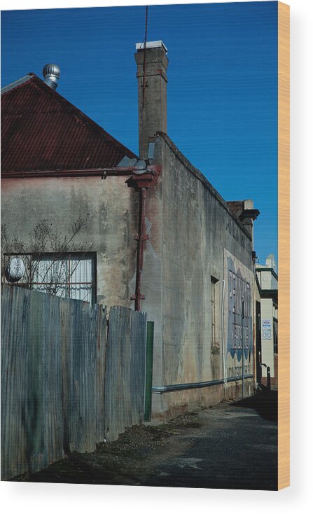 Tin Fence Wood Print featuring the photograph Back of the House by Carole Hinding