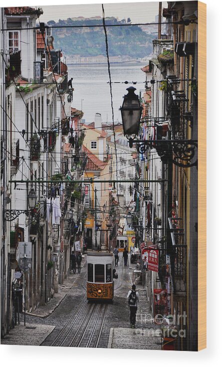 Lisbon Wood Print featuring the photograph Bairro Alto - Lisbon by Armando Carlos Ferreira Palhau