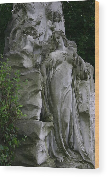 Statues Wood Print featuring the photograph Beautiful Stone Maiden by Portraits By NC