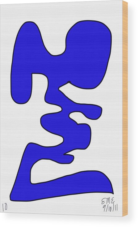 Blue Digital Fun Wood Print featuring the digital art Blue Form 10 by Eric Elizondo