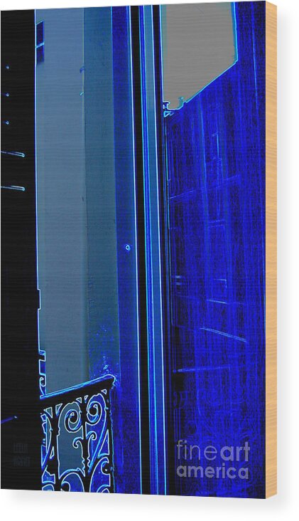Blue Wood Print featuring the photograph Blue Window in Paris by Leela Arnet