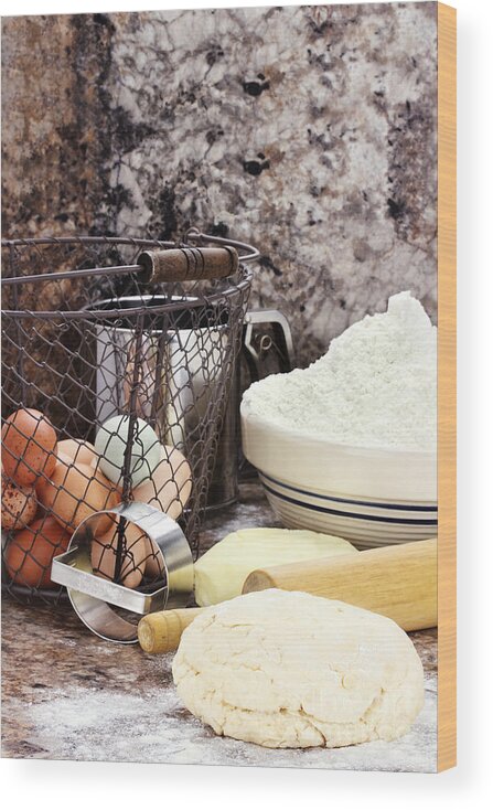 Dough Wood Print featuring the photograph Bread Making by Stephanie Frey