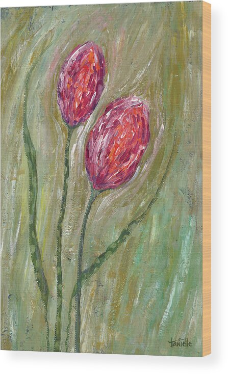 Floral Wood Print featuring the painting Breath of Fresh Air by Tanielle Childers