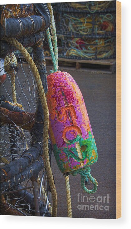 Fishing Gear Wood Print featuring the photograph Buoy 502 by Elena Nosyreva